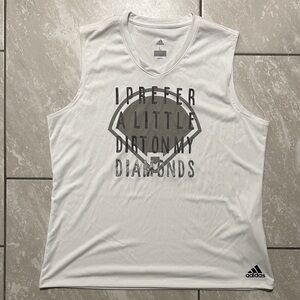 Adidas White Sleeveless Top baseball